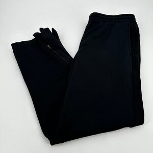 Kappa Mens Track Pants Black Small Athletic Zippered Leg Sportswear Y2K Training
